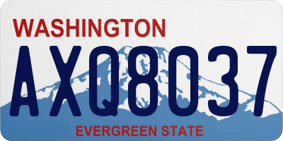 WA license plate AXQ8037