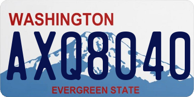 WA license plate AXQ8040