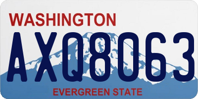 WA license plate AXQ8063