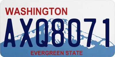 WA license plate AXQ8071