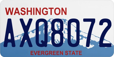 WA license plate AXQ8072