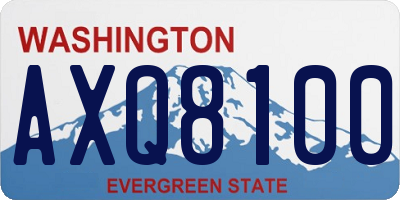 WA license plate AXQ8100