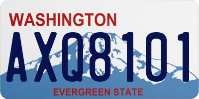 WA license plate AXQ8101
