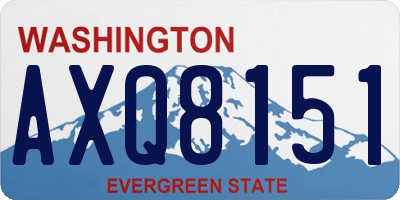 WA license plate AXQ8151