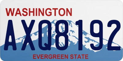 WA license plate AXQ8192