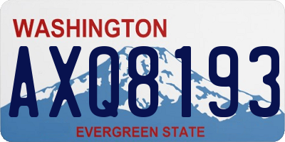 WA license plate AXQ8193