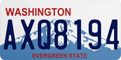 WA license plate AXQ8194