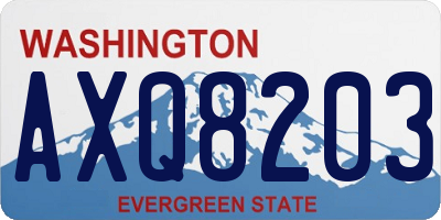 WA license plate AXQ8203