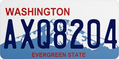 WA license plate AXQ8204