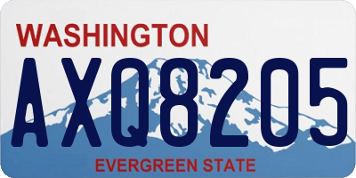 WA license plate AXQ8205