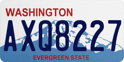 WA license plate AXQ8227