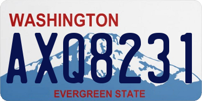 WA license plate AXQ8231