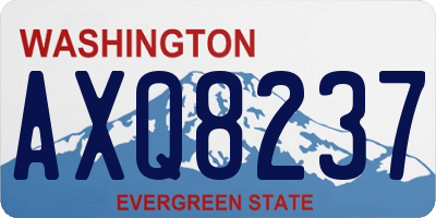 WA license plate AXQ8237