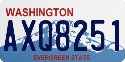 WA license plate AXQ8251