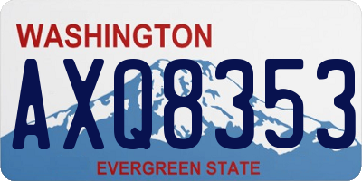 WA license plate AXQ8353