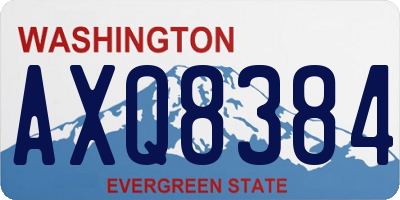 WA license plate AXQ8384