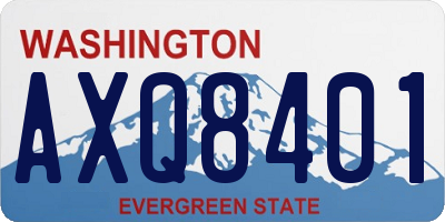 WA license plate AXQ8401