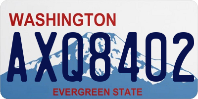 WA license plate AXQ8402