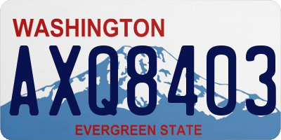 WA license plate AXQ8403