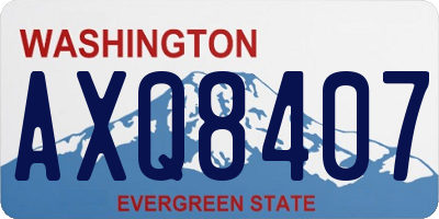 WA license plate AXQ8407
