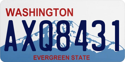 WA license plate AXQ8431