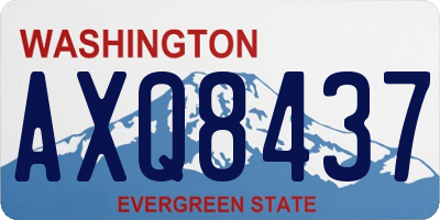 WA license plate AXQ8437