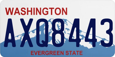 WA license plate AXQ8443