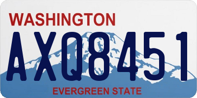 WA license plate AXQ8451