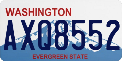 WA license plate AXQ8552
