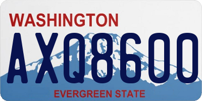 WA license plate AXQ8600