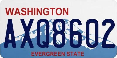 WA license plate AXQ8602