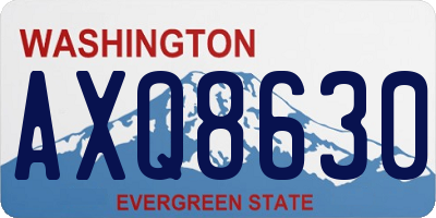 WA license plate AXQ8630