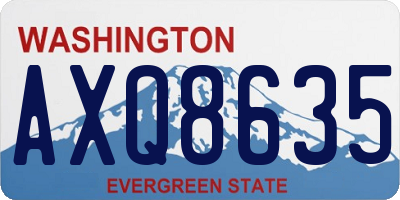 WA license plate AXQ8635