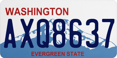 WA license plate AXQ8637