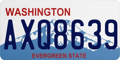 WA license plate AXQ8639
