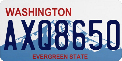 WA license plate AXQ8650