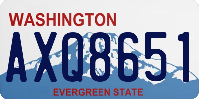 WA license plate AXQ8651