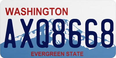 WA license plate AXQ8668