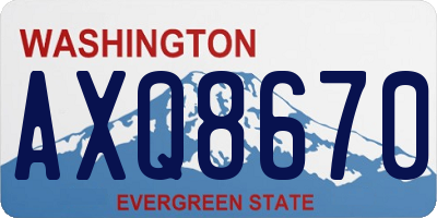 WA license plate AXQ8670
