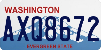 WA license plate AXQ8672