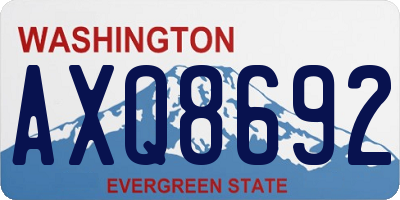 WA license plate AXQ8692