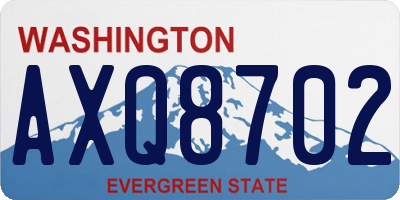 WA license plate AXQ8702