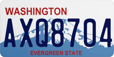 WA license plate AXQ8704