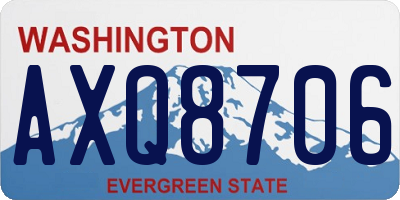 WA license plate AXQ8706