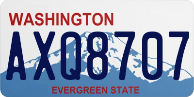 WA license plate AXQ8707