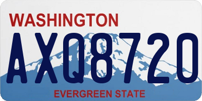 WA license plate AXQ8720