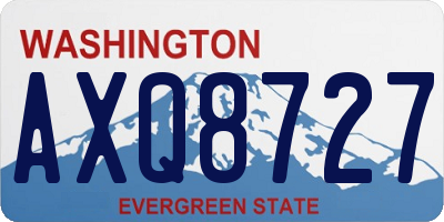WA license plate AXQ8727