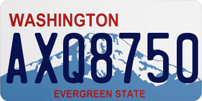 WA license plate AXQ8750