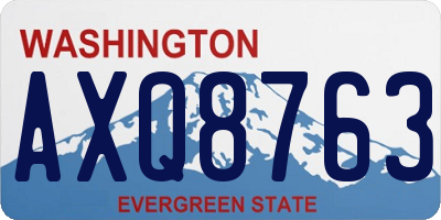 WA license plate AXQ8763
