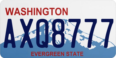 WA license plate AXQ8777